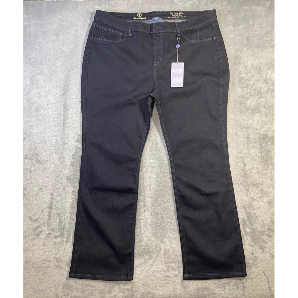 Hot in Hollywood Womens Silky Denim Baby Bell Jeans 2XP Black Stretch